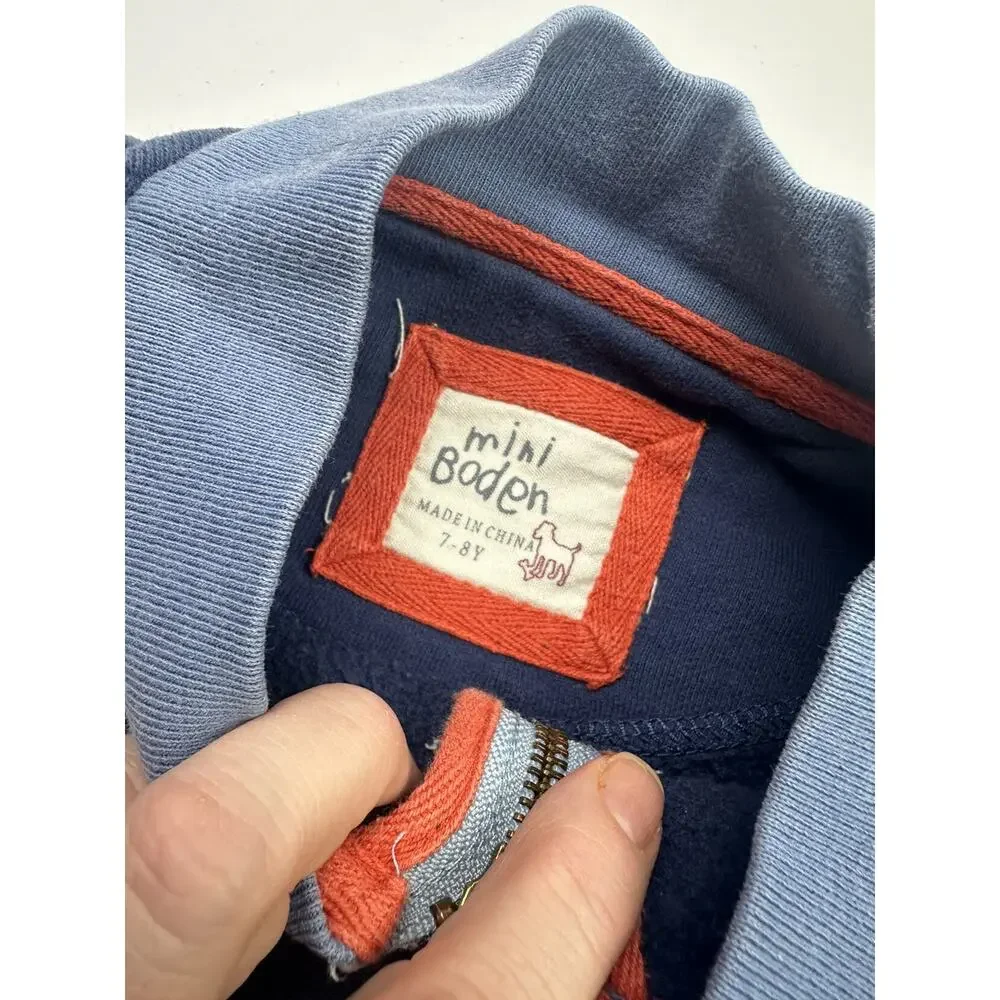 Kids Mini Boden Zip Up Sweatshirt Size 7-8 years - Picture 4 of 4